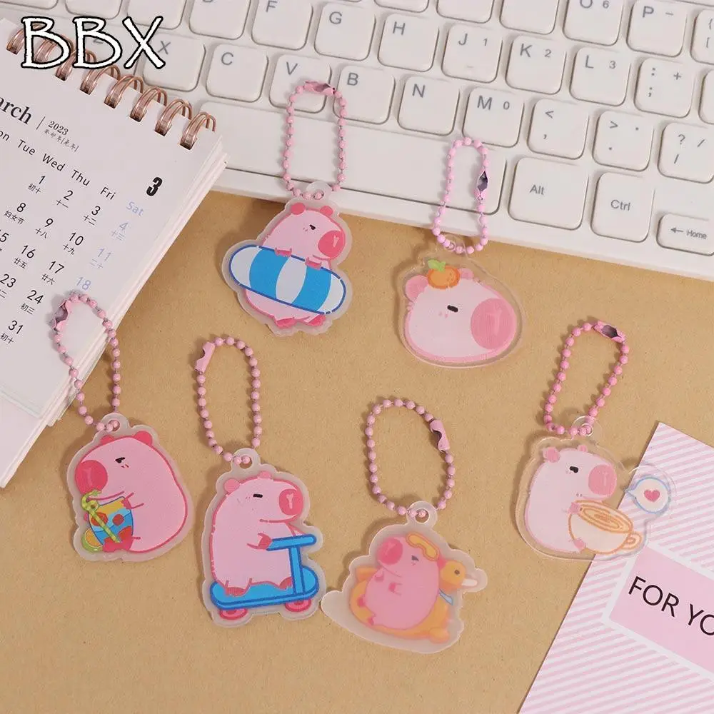 

Hanging Accessory Capybara Pink Capybara Acrylic Keychain Acrylic Creative Capibara Bag Hanging Cute Funny Kapibara Pendant Kids