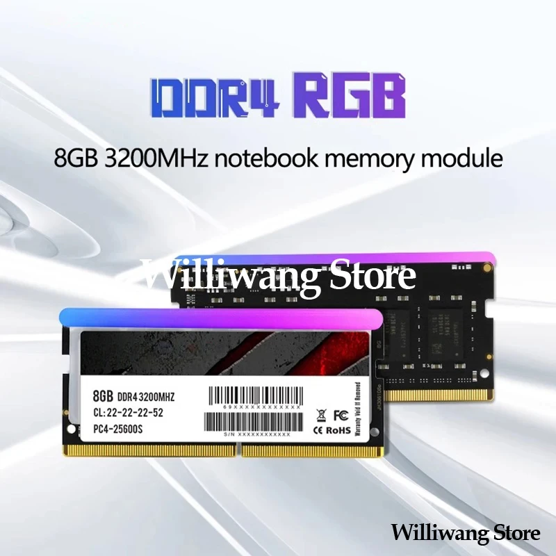 Original DDR4 3200MHZ 8G Notebook Memory Module RGB Light Strip Mini PC Microcomputer Cool DDR4 8G 3200 RGB