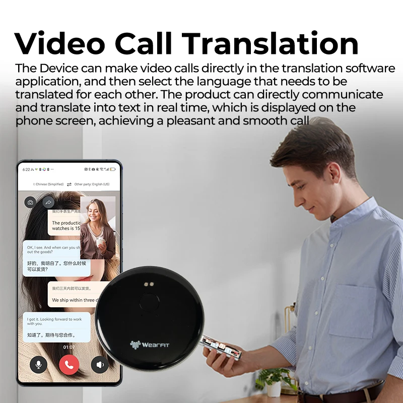 Smart Voice Translator 144 Languages Real-time Face To Face AI Translator for Business Study Travel