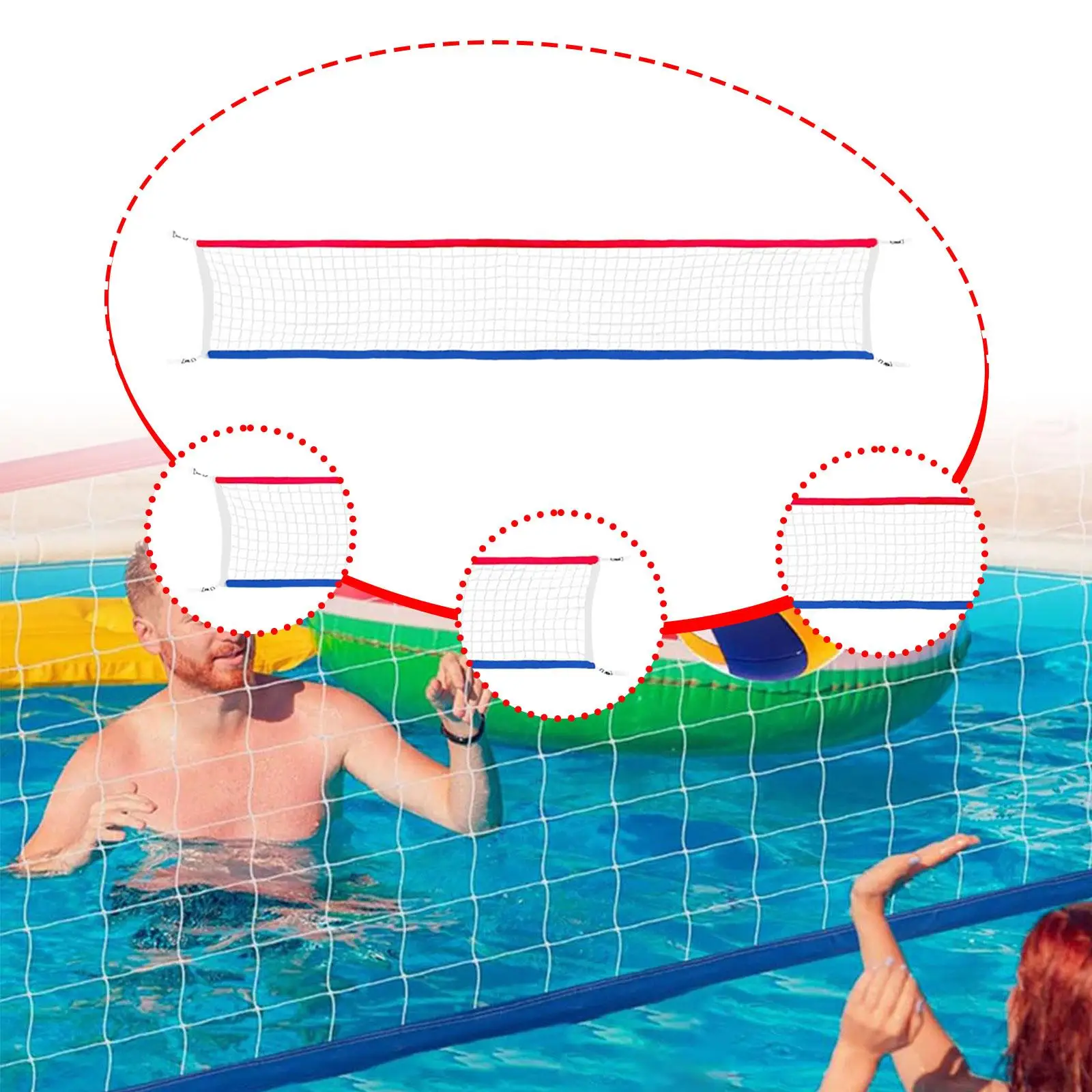 Volleyball Net Only Practice Professional Easy Setup with Storage Bag Foldable White PE Net Replacement for Outdoor Activities