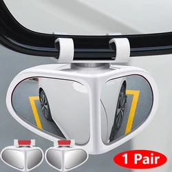 1 Pair Car Blind Spot Mirror 360 Degree Adjustable Front Wheel Auxiliary Rearview Double-Sided Mirror Wide Angle Mirror for Cars