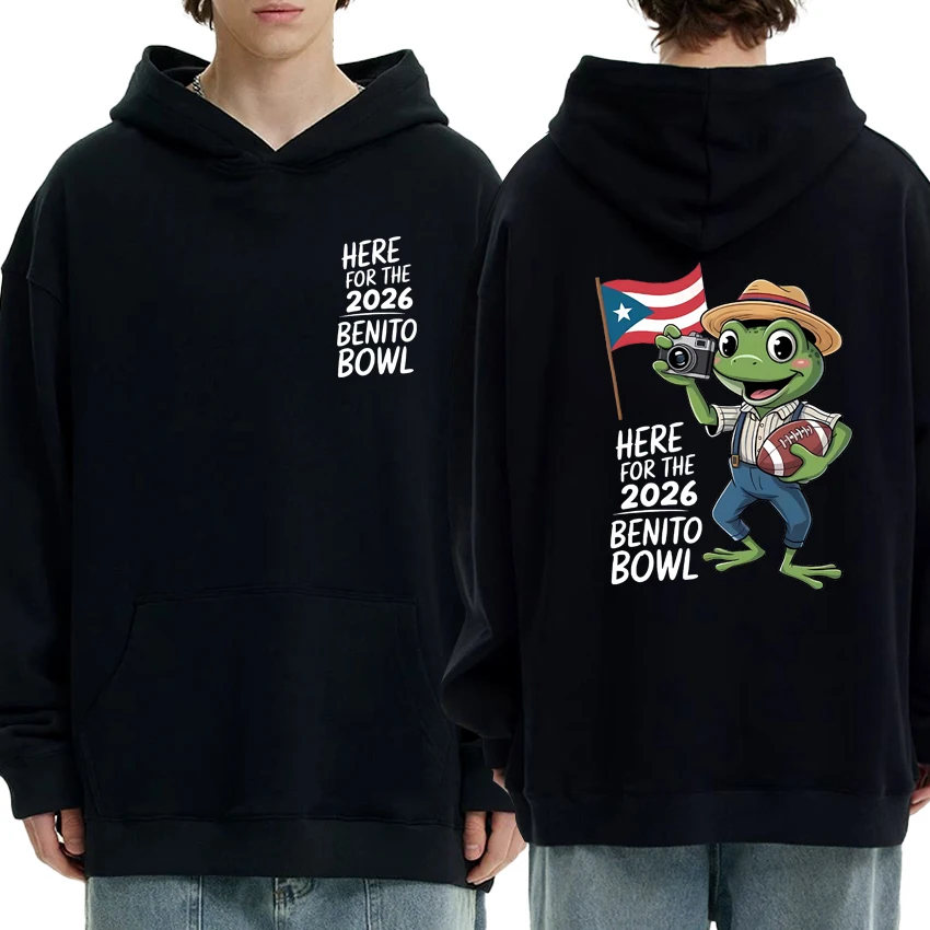 

Rapper Bad Bunny Puerto Rico Football Double Sided print Hoodie Men women harajuku fashion Sweatshirt Unisex Fleece pullovers