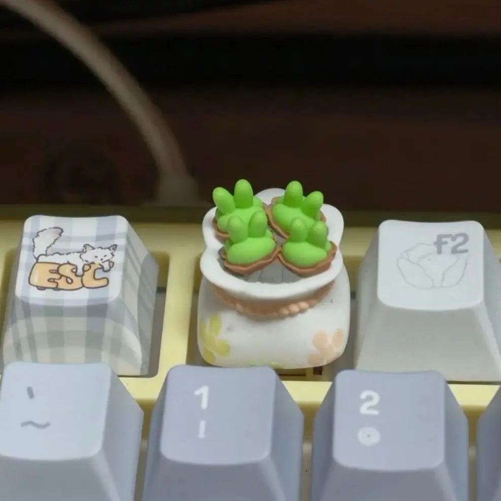 New Anime Figure Succulent ‌Personalized Creativity Single Resin Cute Design Sense Detachable Keycaps Mechanical Keyboard