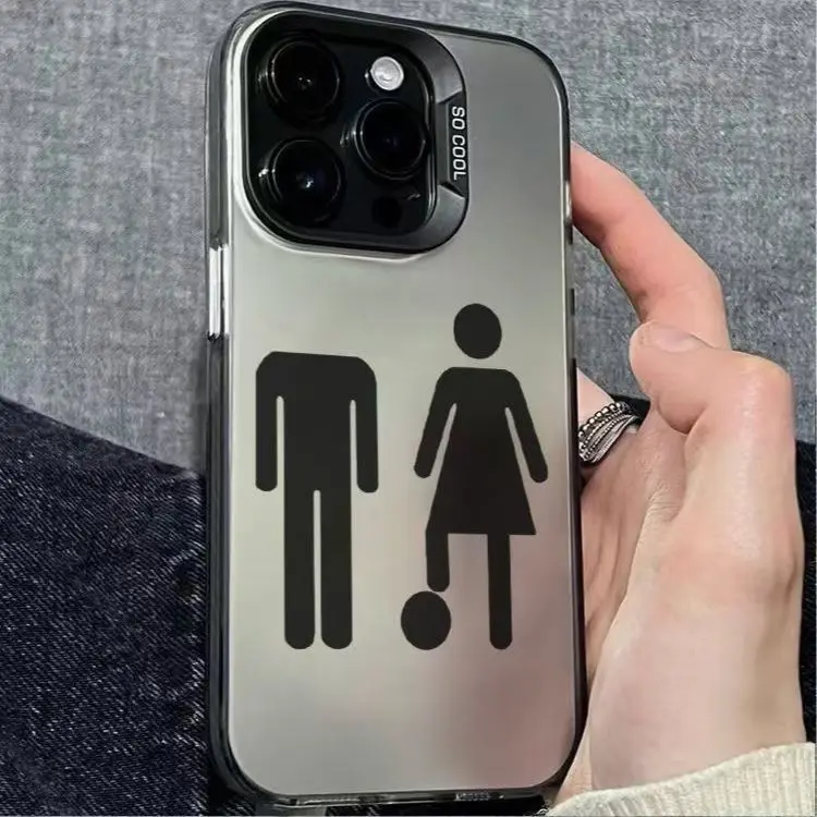 Luxury Funny Couple Hard Case for iPhone 17 16 15 14 13 12 11 Pro Max XS X XR 8 7 Plus Shockproof Plating Matte Cover
