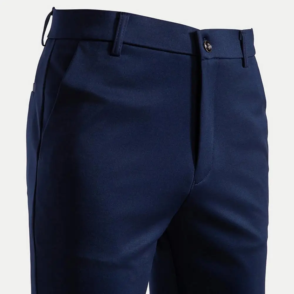 Pantaloni da tuta pantaloni eleganti da uomo Slim Fit con tasche con chiusura a cerniera per abiti da ufficio formali eleganti per appuntamenti