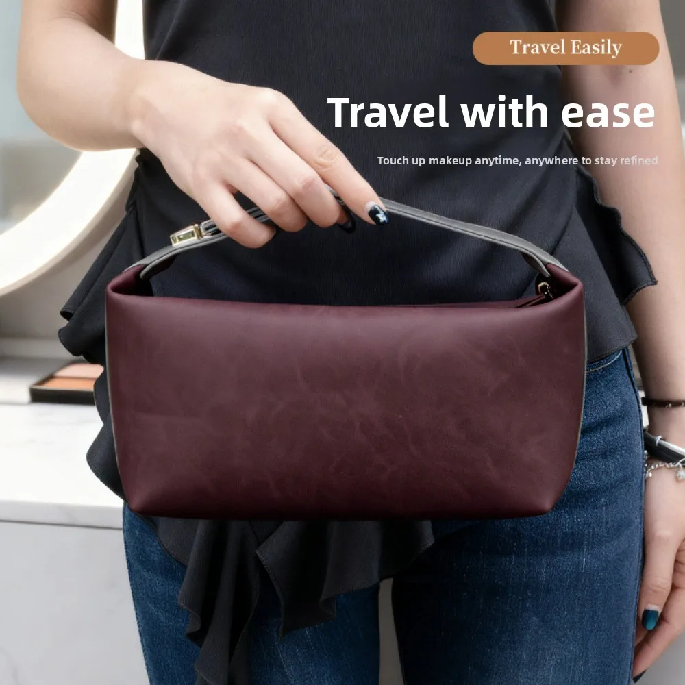حقيبة مكياج راقية مقاومة للماء بإبزيم معدني محمولة لتخزين مستحضرات التجميل في الهواء الطلق #2