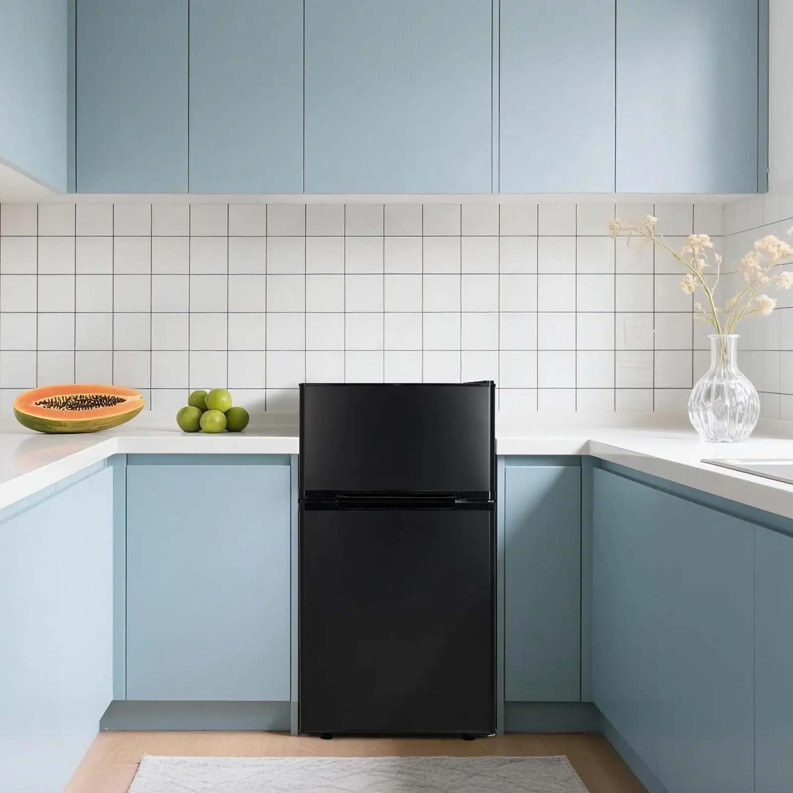 ثلاجة صغيرة 1.6/3.1 قدم مكعب مع فريزر باب واحد/مزدوج ترموستات قابل للتعديل ثلاجة مدمجة لمكتب الشقة المنزلية