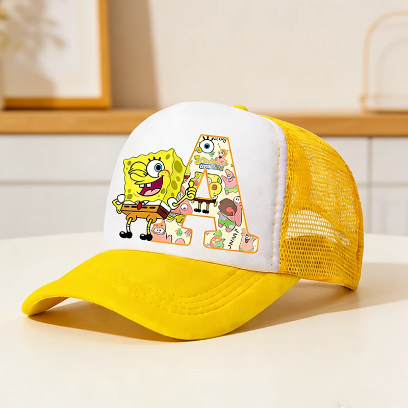 Бейсболка-с-принтом-Губки-Боба-для-детей-и-взрослых-с-регулируемым-козырьком-летняя-повседневная-кепка-новинка