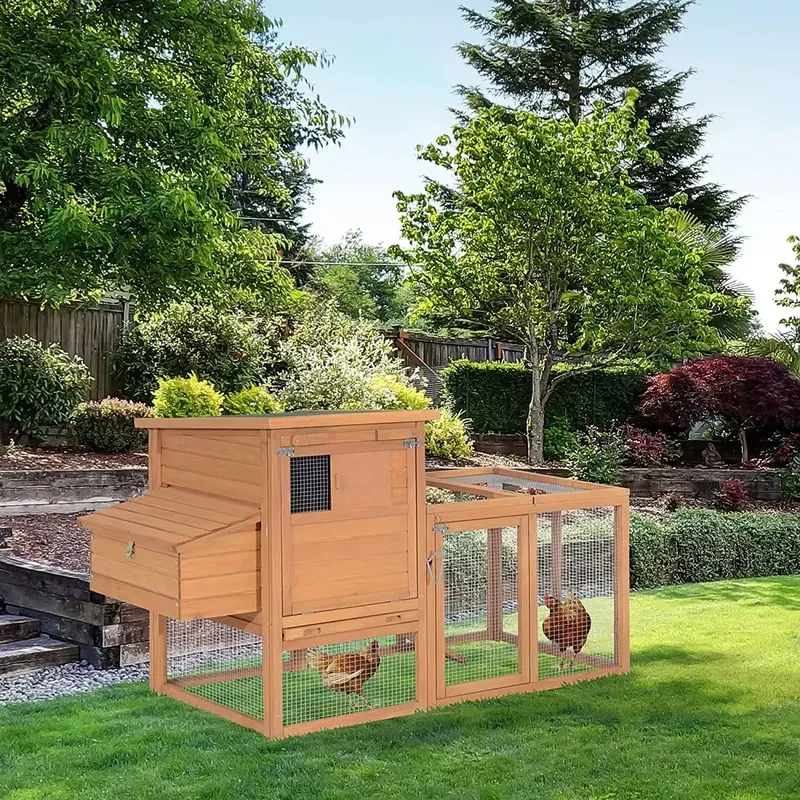 Custom Eco-friendly All Seasons Solid Pattern Outdoor Wooden Chicken Coop Egg Laying Room Small Animals Layer