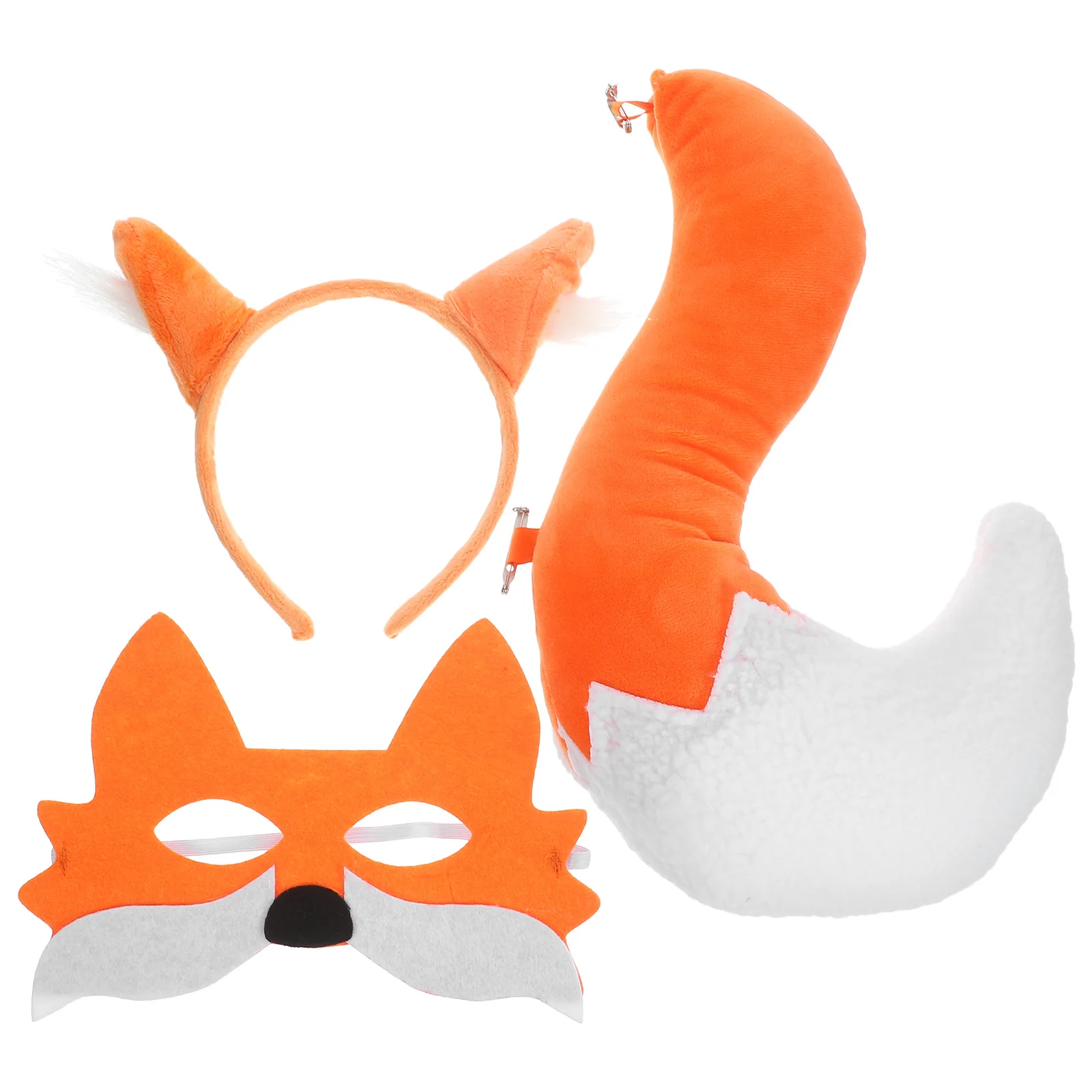 1Set Fox Mask Tail Set Stylish Ear Design Comfortable Material for Halloween Carnival Party Cosplay Costume Accessories