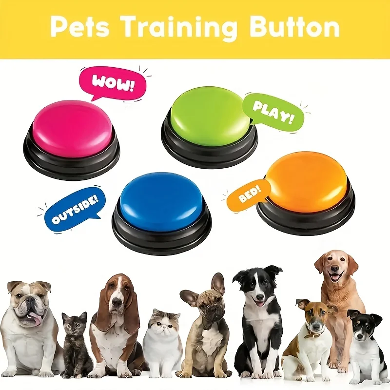 2/4/7pcs Dog Voice Recording Buttons, Pet Communication Training Buzzer, Teach Dog To Talk Supplies (without Battery)