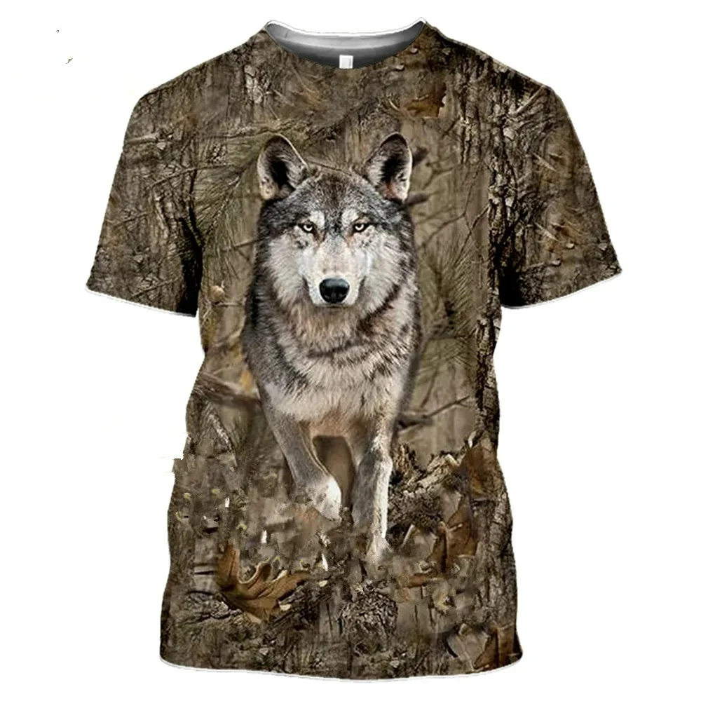 Camouflage Hunting Wild Animals Deer T-Shirts 3D Print Summer New Men\'s T shirt Casual Short Sleeve Oversized Tees Tops Clothing