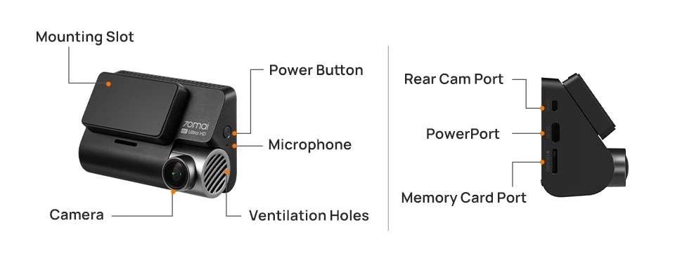 70mai Dashcam 4K A810 Ultra HD 150 ° FOV 24-Stunden-Parküberwachung ADAS, Koordiniert über integriertes GPS, WLAN und 4G für extreme Wetterbedingungen – Detail 22