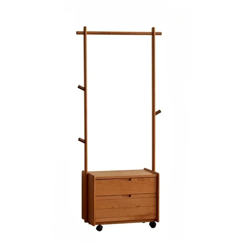

Bedroom Nordic cherry wood coat rack, home floor to ceiling clothes storage