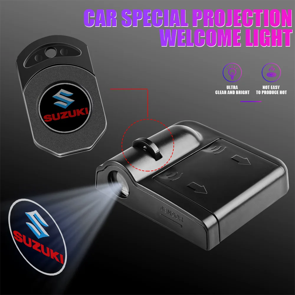 Lámpara de bienvenida para puerta de coche, luz decorativa LED HD para Suzuki Grand Vitara Baleno SX4 Swift Jimny IGNIS ALTO Samurai antílope, 1/2 Uds.