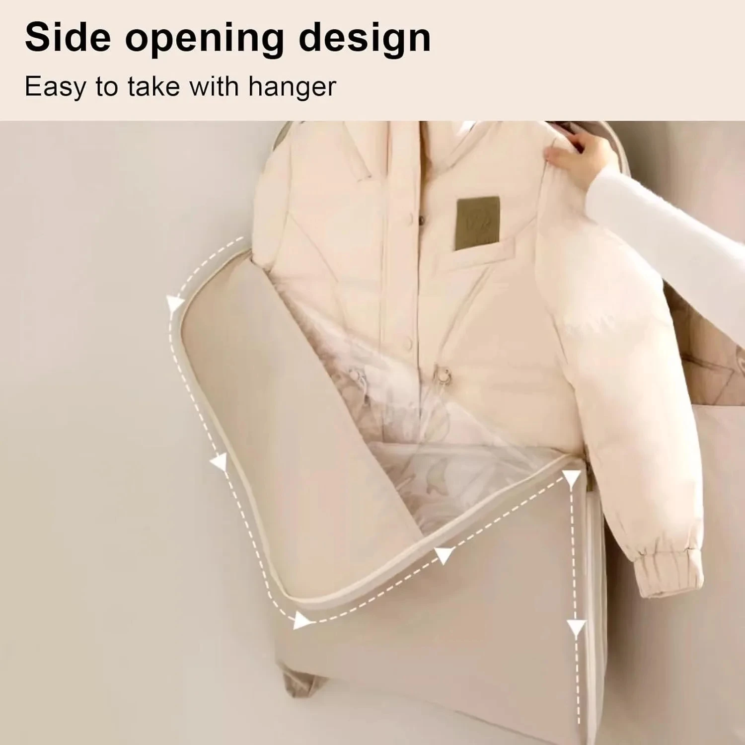 Transparente staubdichte aufhängbare Vakuum Aufbewahrungstasche sichtbarer Kleiderschutz für Daunenjacken platzsparender Organizer für Hauskleiderschrank geeignet für Winterkleidung schützt vor Staub Feuchtigkeit und F – Detail 10