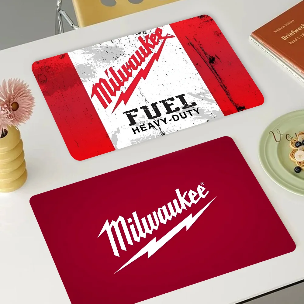 M-Milwaukee Quick Drying Dish Mat Printed Kitchen Non-slip Coffee Cup Pad Drain Mats Dinnerware Cup Bottle Placemat