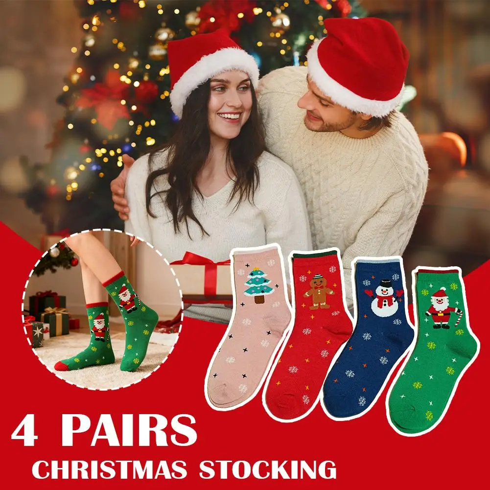 Christmas Socks New Year Funny Snowflake Beer Santa Claus Elk Snow Cotton Happy Socks Men Cartoon Women Sock