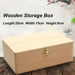 Wooden Storage Box Home Log Color Scotch Pine Rectangular Flip Solid Wood Gift Box Handmade Craft Jewelry Case