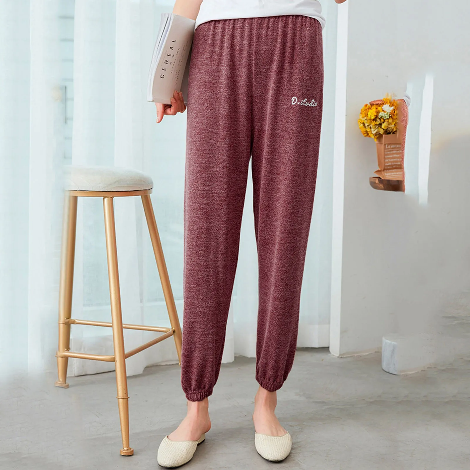 Damesbroek Flanellen Broek Pyjamabroek Koraal Fleece Lounge Kleding Dames Winter Warme Nachtkleding Casual Home Broek Dikker Warm