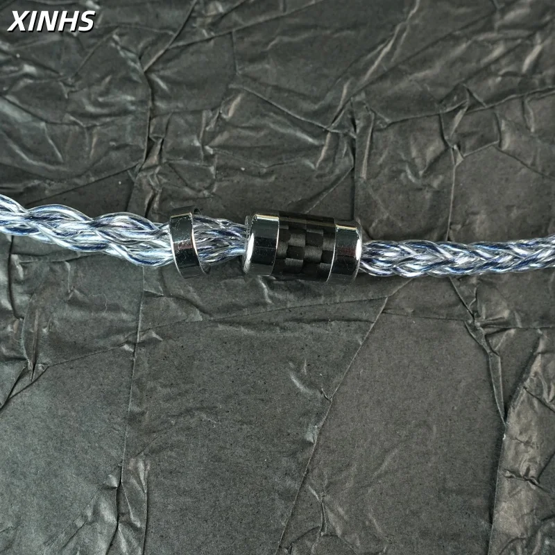 XINHS F22 8-Core Chenshuang Single Crystal Copper versilbertes Light Black Ink Kopfhörer-Upgrade-Kabel IE900/MMCX – Detail 3