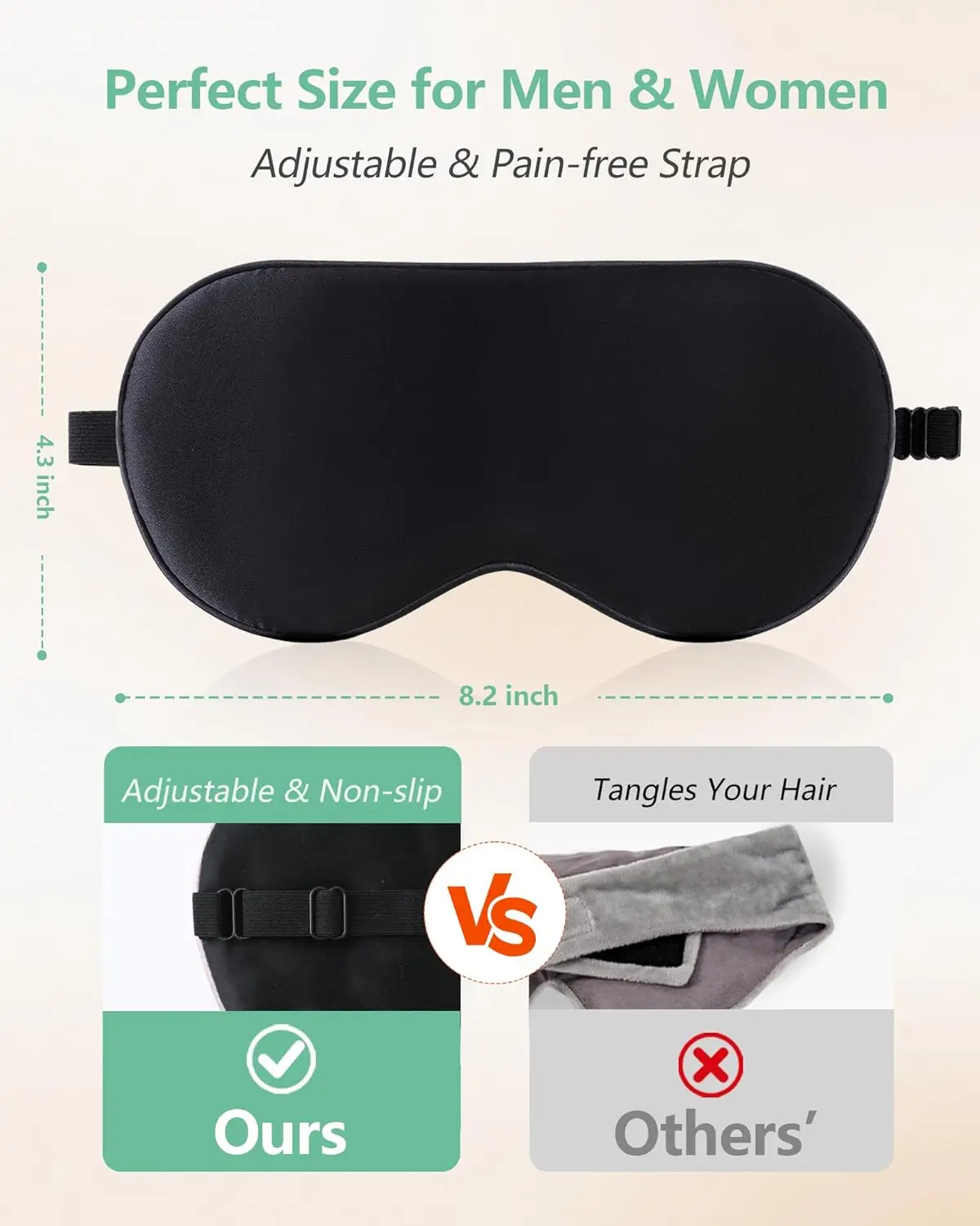Sleep Mask, 2 Pack 100% Real Natural Silk Eye Masks with Adjustable Strap for Sleeping, Mulberry Silk Eye Sleep Shade Cover, Blo view 4