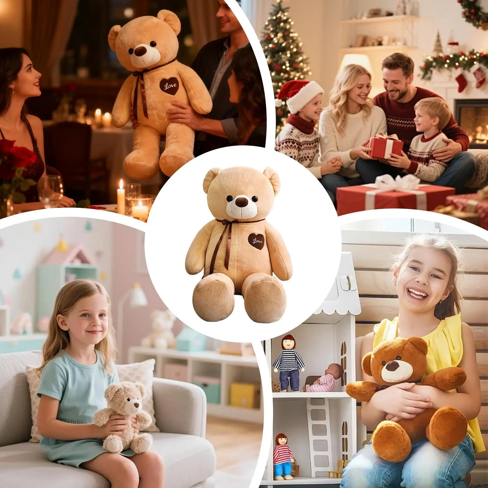 

Giant Stuffed Bear 55-Inch Giant Adorable Doll Large Stuffed Bear For Kids Girls Boys Adults Christmas Halloween Valentines