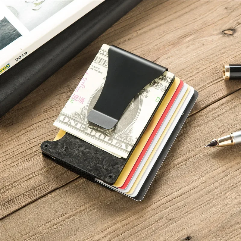 Luxury Carbon Fiber Card Holder Wallet Designer Aluminium Credit Card Holder Metal Minimalist Rfid Card Wallets Men Cardholder