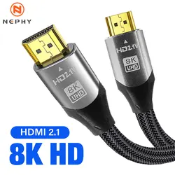 HDMI 8K Cable 8K/60Hz 4K/120Hz HMDI 2.1 Weave Cable 48Gbps For HDTV Splitter Switcher PS5 Ps4 Projector eARC Dolby Vision UHD