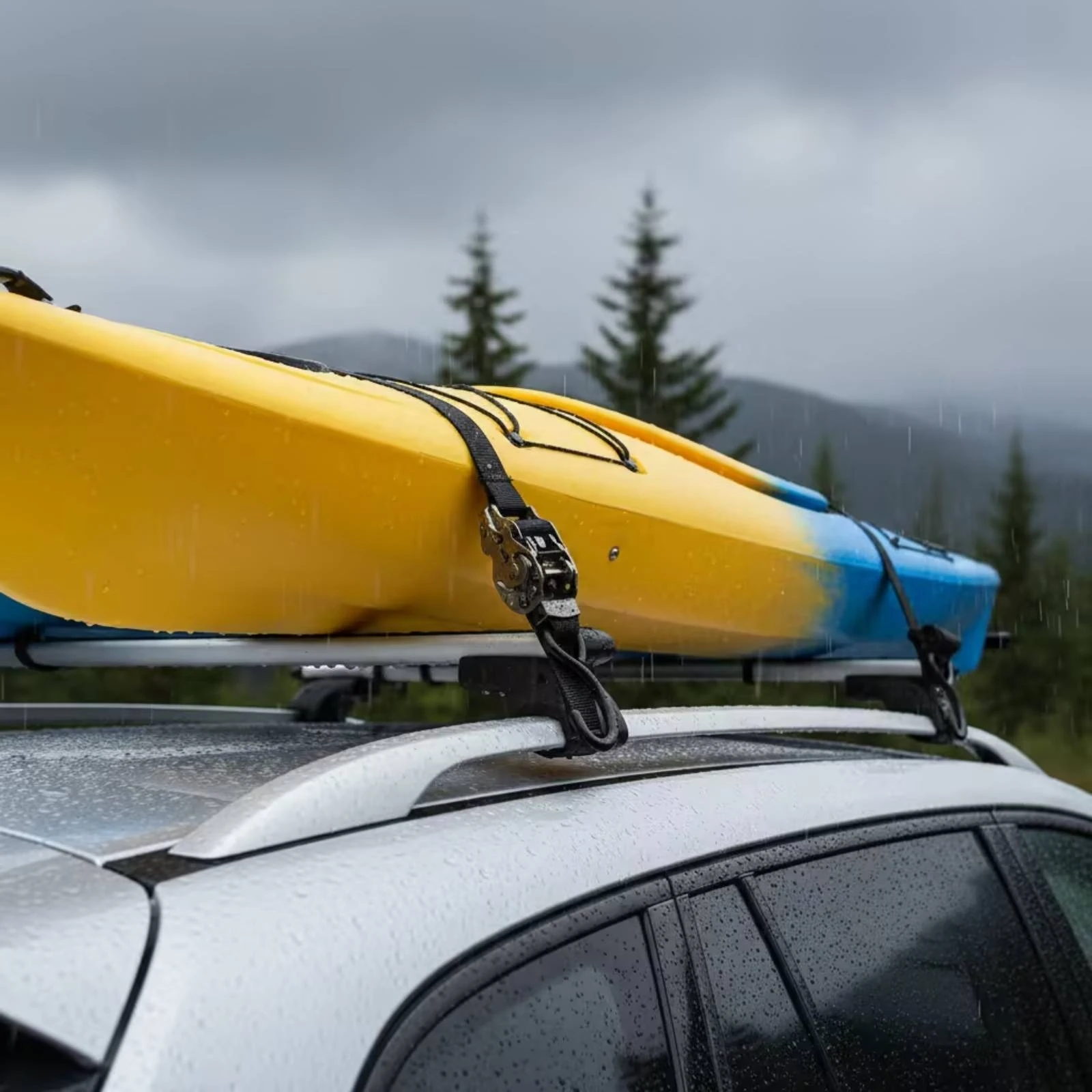 Cargo Tie-down Strap Flat Strap with Hooks S Hook Ratchet Hardware Load Bearing for Vehicles, Boats - view 3