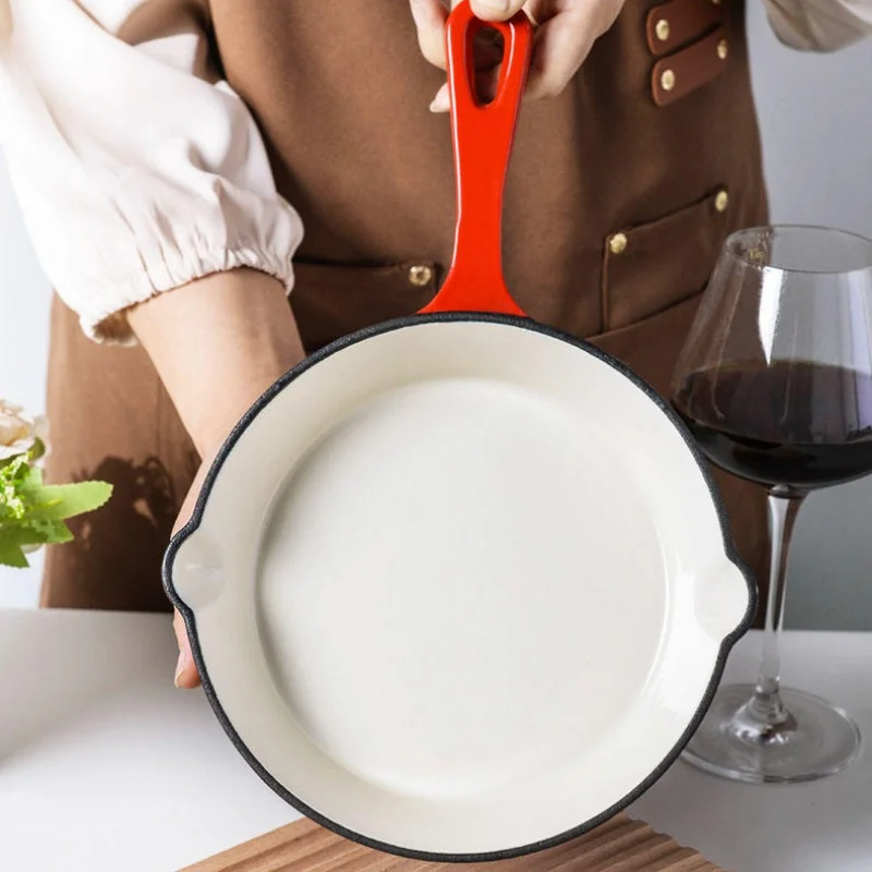 مقلاة غير لاصقة من الحديد الزهر، مناسبة للاستخدام المنزلي وفطائر البيض وشرائح اللحم والطباخ التعريفي وموقد الغاز. #5