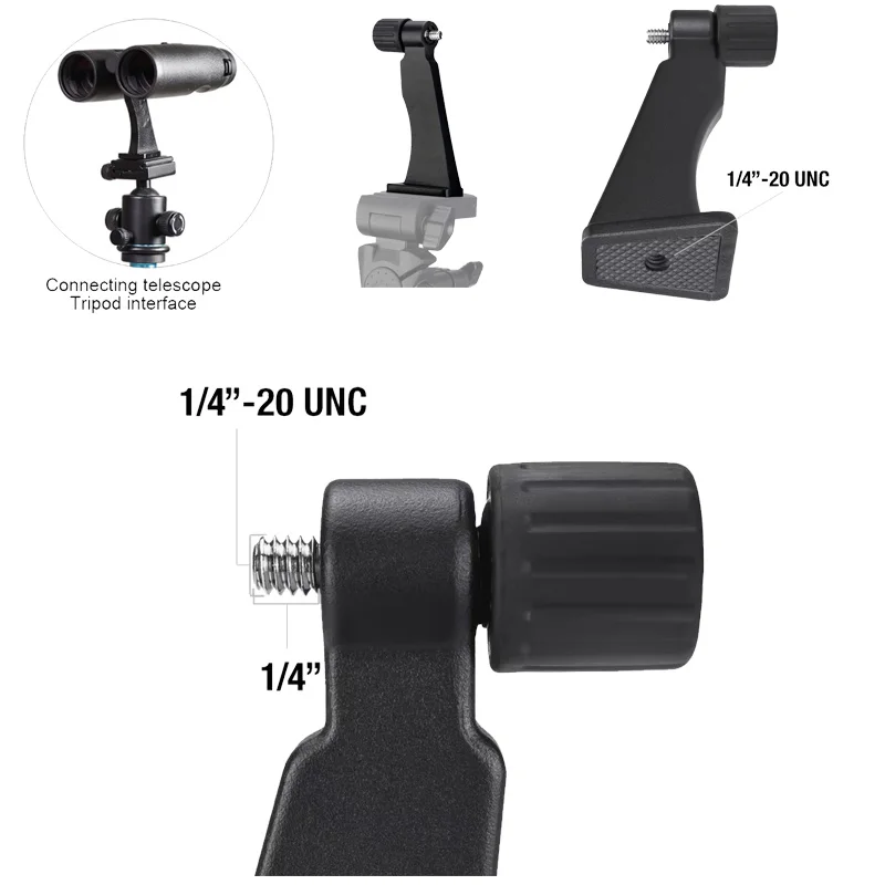 Telescope Binoculars Tripod Adapter,Mounting Adapter Bracket,Standard 1/4 Screw Interface,for for Observing,Toy Gun Accessories
