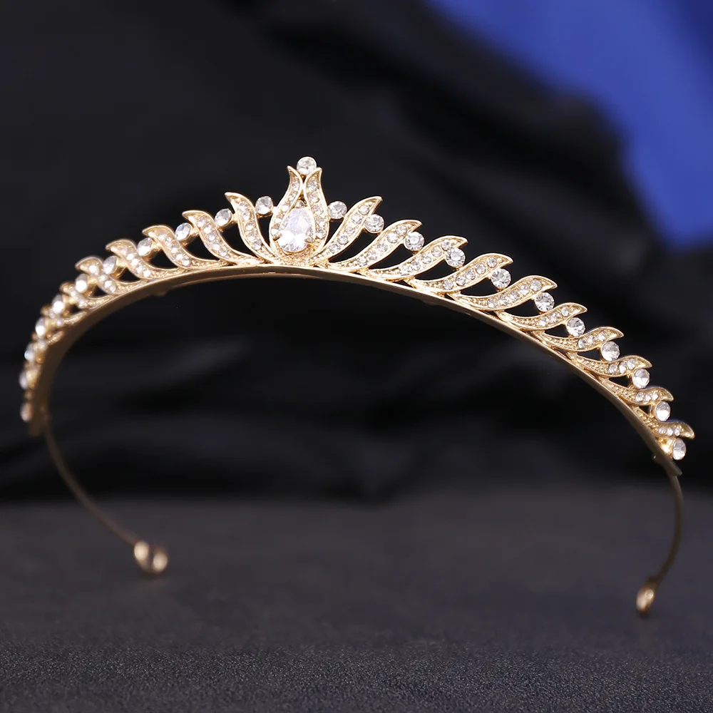 DIEZI Korean Elegant Small Rhinestone Crystal Crown Tiara Women Wedding Party Headdress Bridal Hair Dress Accessories Tiaras