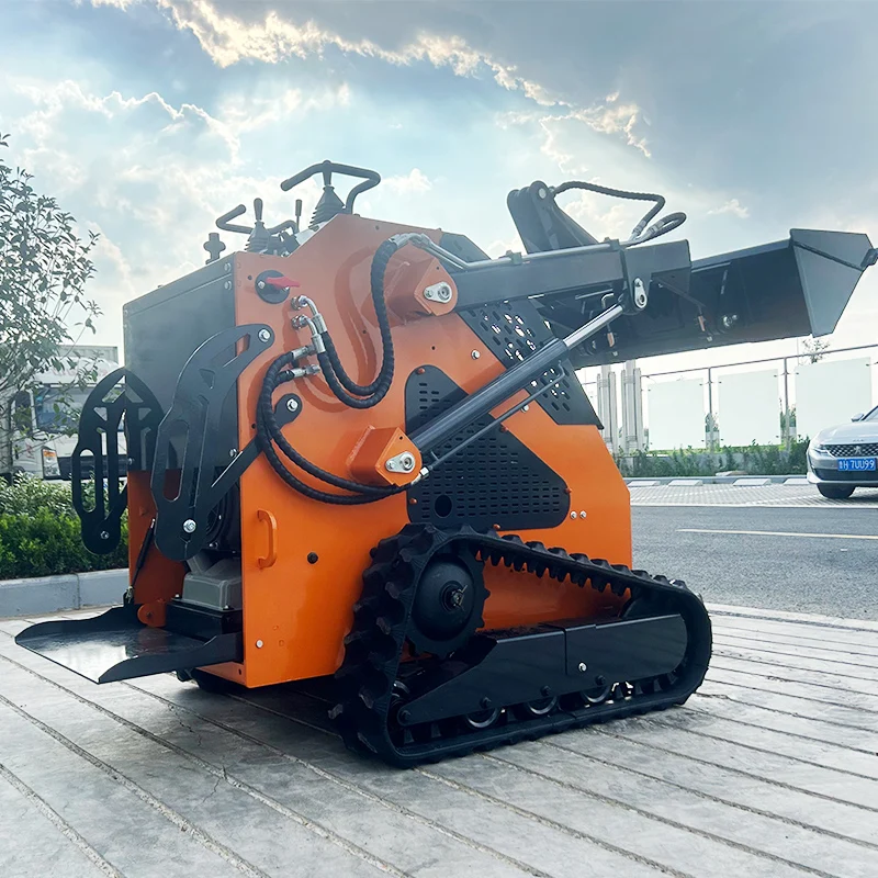 Cheap Customized EPA Engine Mini Skid Steer Crawler Loader Lawn Mower Infront Skid Steer Loader with attachments