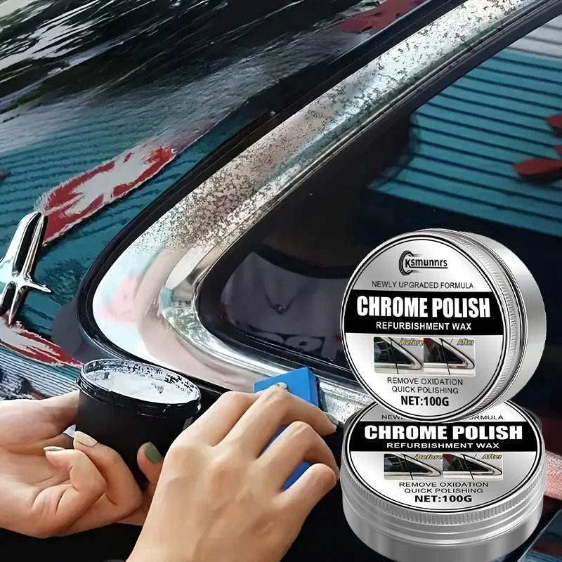 1pc 100g Automotive Chrome Plated Parts Restoration & Polishing Cream - Scratch Remover for Car Door Handles, Window Frames, Log