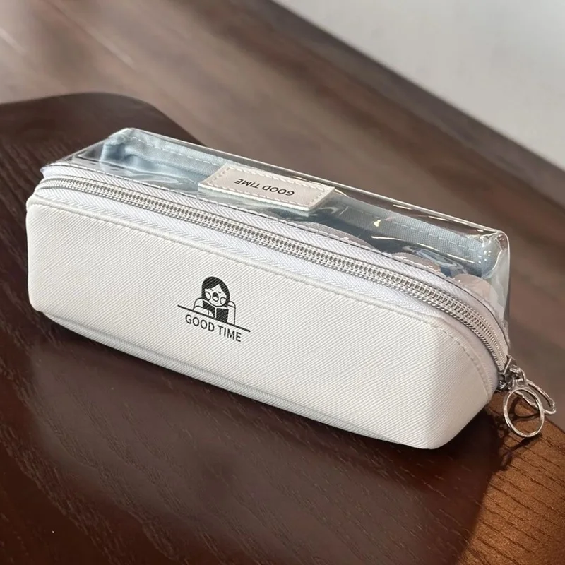 Student Transparent Pencil Case, Clear Window  Stationery Organizer for School Supplies