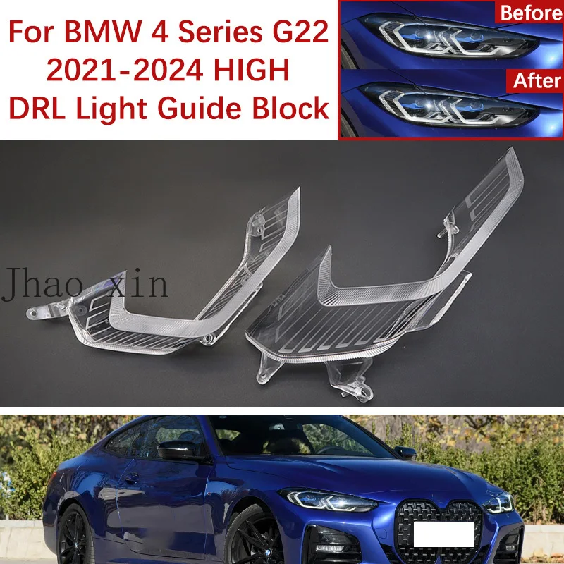 Angel Eye Aperture White Light Headlight DRL Light Guide Block For BMW 4 Series M4 G22 2021-2024 High Version Coupe B48 S58 430i