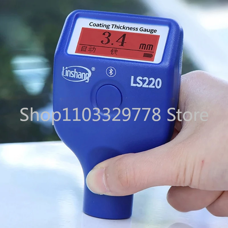 LS220 Paint Coating Thickness Tester 0-3500μm 0.1μm Fe NFe Probe Gauge for Auto Car Paint Film Thickness Gauge -20℃ LCD Screen