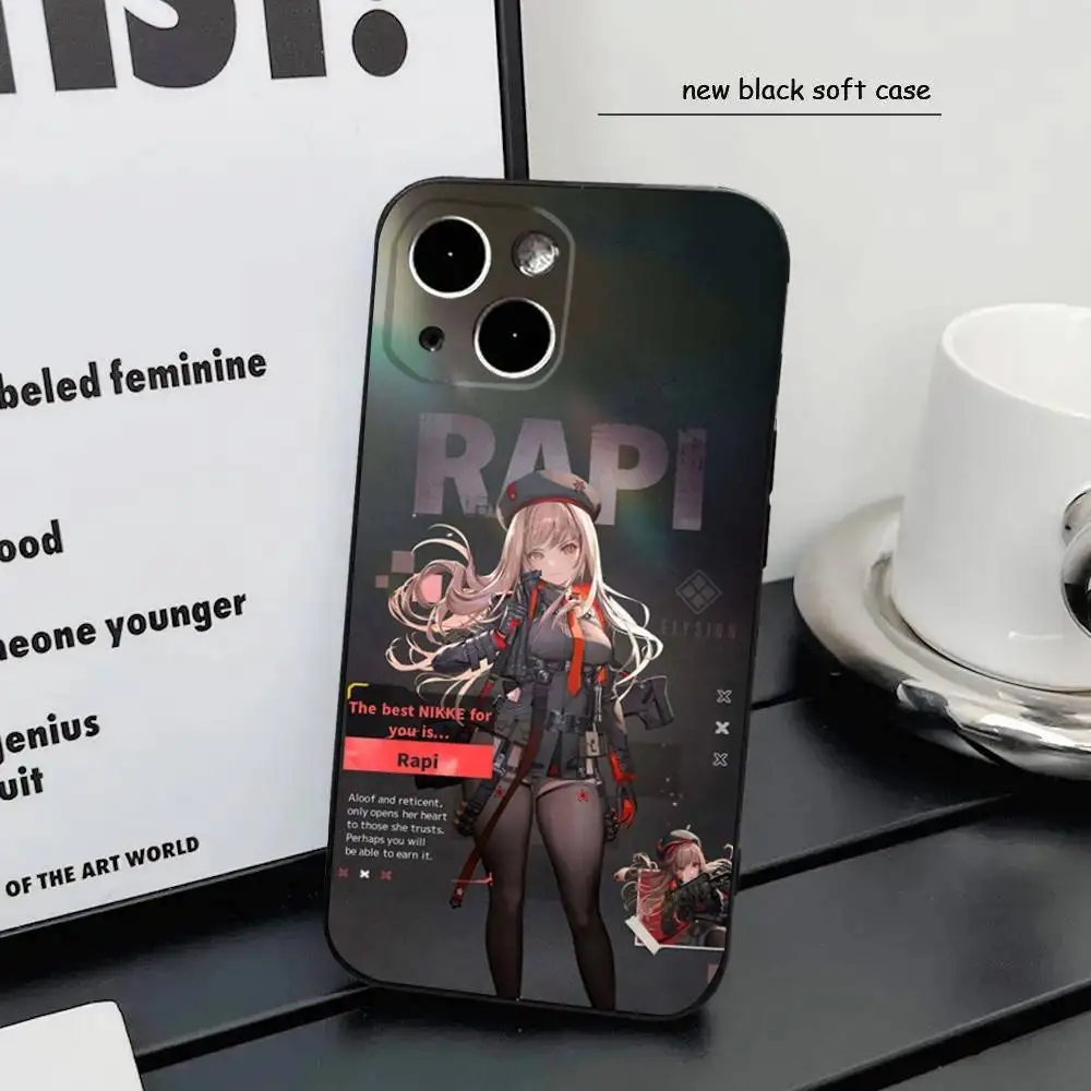 N-Nikke Game Handyhülle für iPhone16,15,14,13,12 Mini 11 Pro XR,X,XS,MAX 7,8 Plus, Silikonhülle, weiches Schwarz