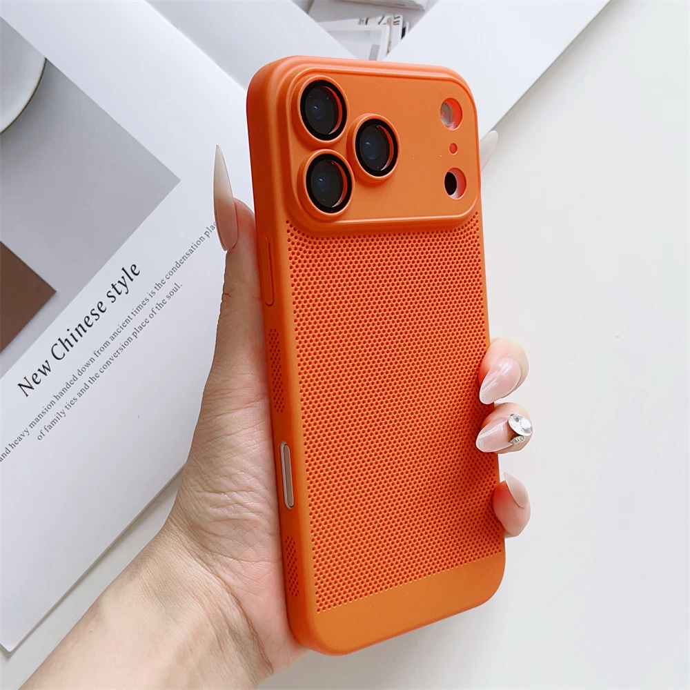 Fashion Fresh Orange Phone Case for iPhone 17 16 15 14 13 12 Pro Max 11 Ultra Slim Skin Feel Shockproof Cover for iPhone 17Pro