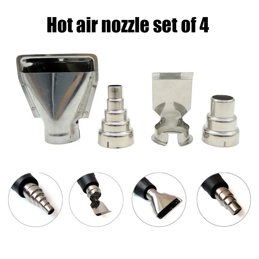 4pcs Heat Gun Nozzles Diameter 35mm Hot Air Gun Nozzle Kit Leakage Prevention Heat Gun Attachments Universal for DIY Shrink Wrap