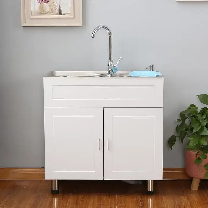 304 stainless steel sink, laundry cabinet, sink, balcony kitchen sink, vegetable basin, floor-standing cabinet
