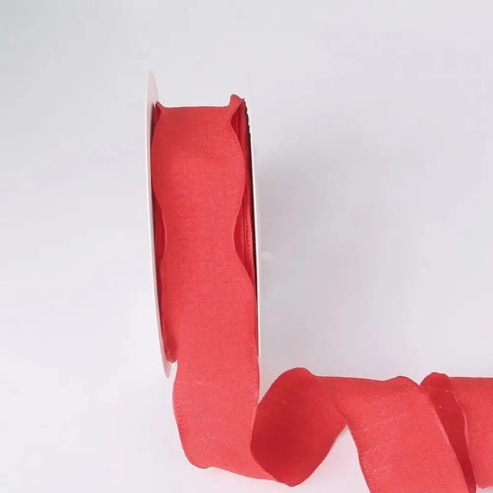 Decoration Ribbon Gift Wrapping Ribbon Solid Polyester Ruffle Edge Ribbon for Diy Sewing Gift Wrapping Bridal Bouquets Christmas