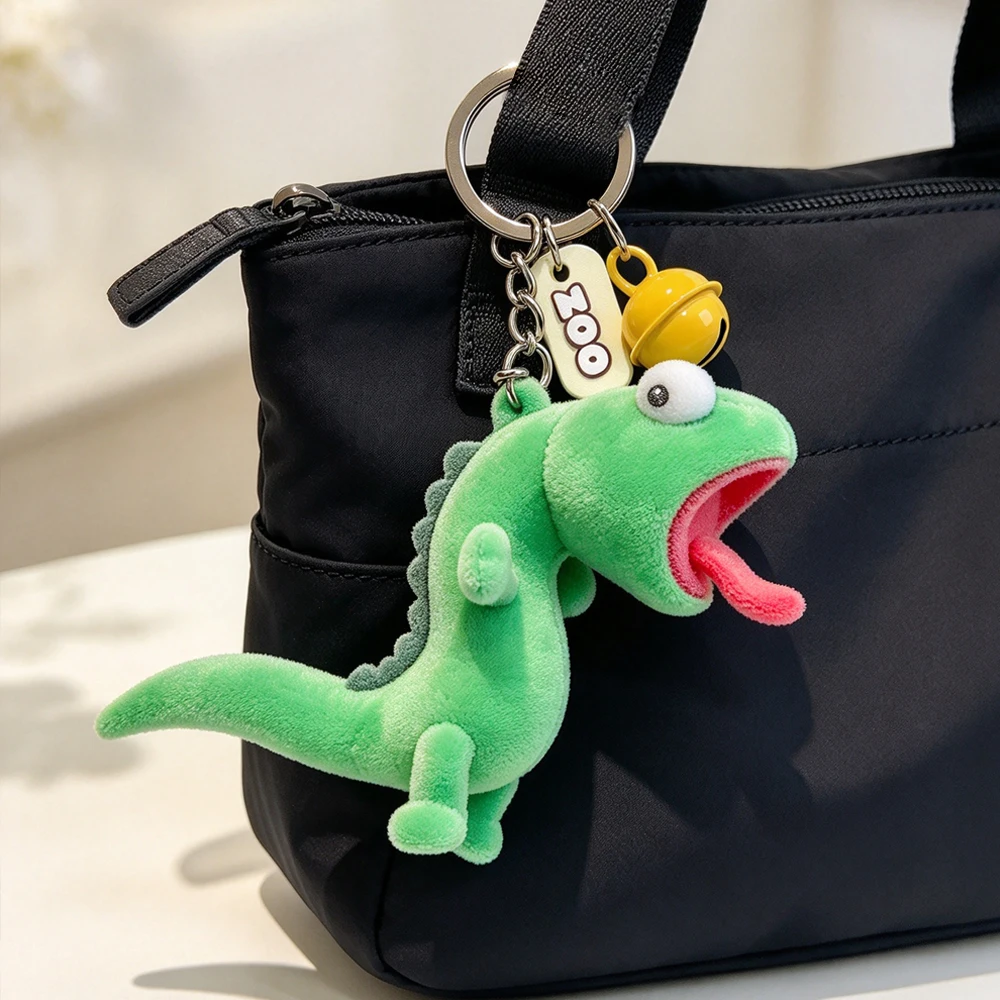 Super Cute Tongue-Out Lizard Plush Keychain, Adorable Pendant for Girls' Bags, Creative Gift for Couples, Small Hanging Ornament