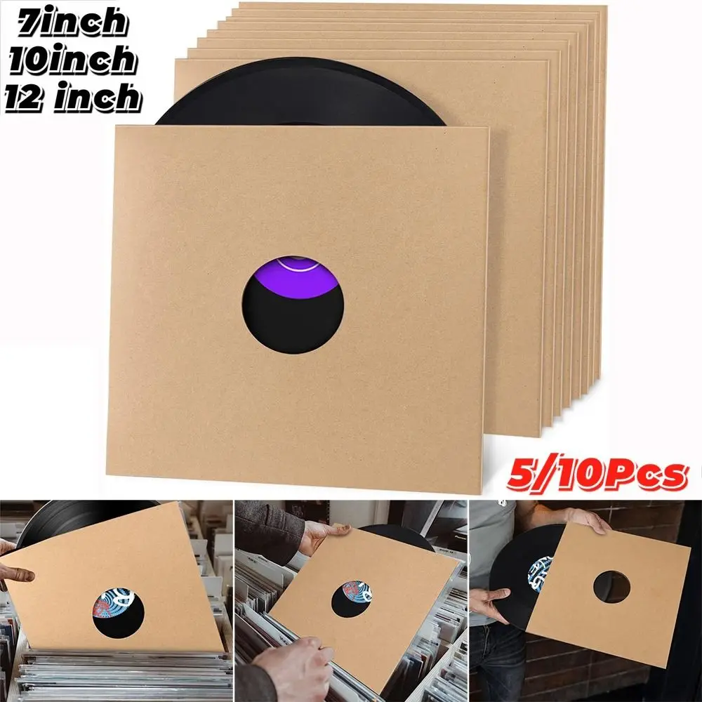 New 7/10/12 Inch Vinyl Record LP Jackets Kraft Paper Brown Cardboard Vinyl Record Covers Records Inner & Outer Sleeves