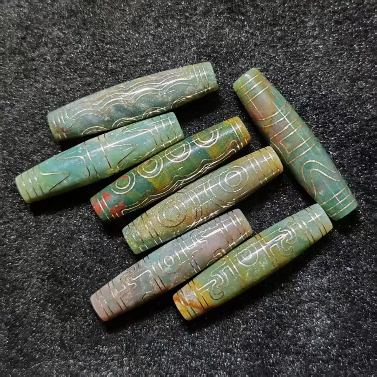 

5 pcs Tibetan ethnic style colorful cinnabar elephant male copper wire inlaid agate Tianzhu necklace pendant DIY accessory Dzi