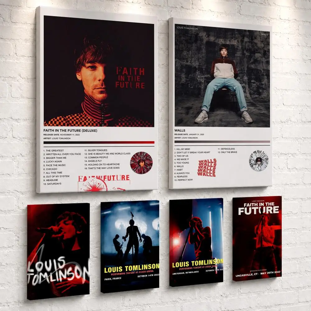 Singer Album Louis T_Tomlinson Framed Wall Painting Ready to Hang Canvas Poster for Bedroom Living Room Hallway Home Decor Gift