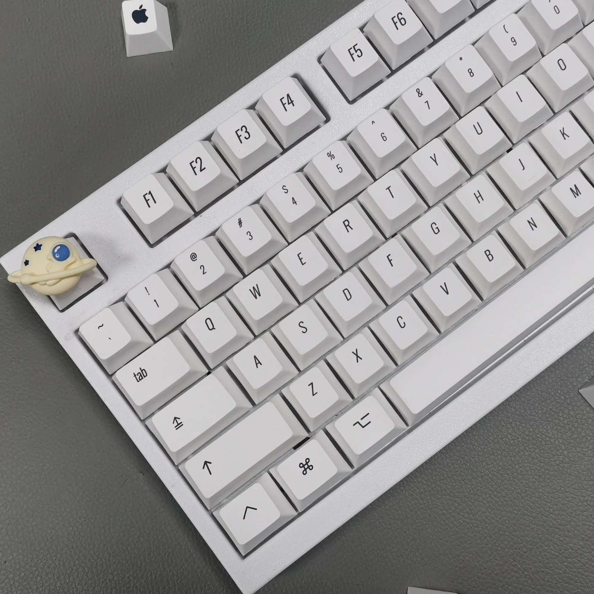 131 Keys Minimalist White Keycap For Apple MAC ISO Cherry Profile PBT Keycaps For Gaming Mechanical Keyboard Cartoon Key Caps