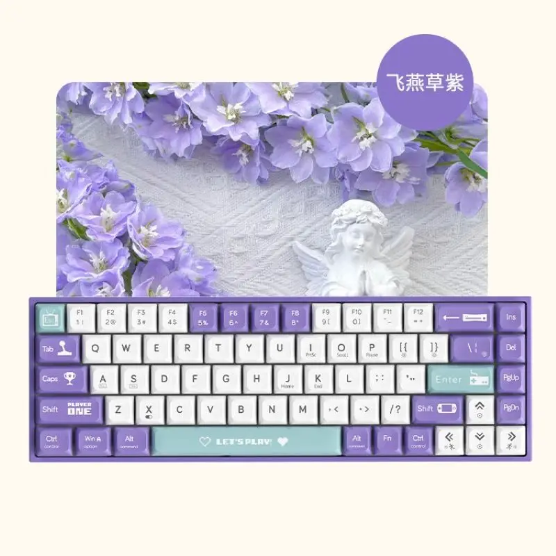 AJAZZ AK680 Gaming Mechanical Keyboard ABS Keycap 68 Keys Wired 65% Compact Gasket Structure RGB Hot Swap Custom for PC Laptop