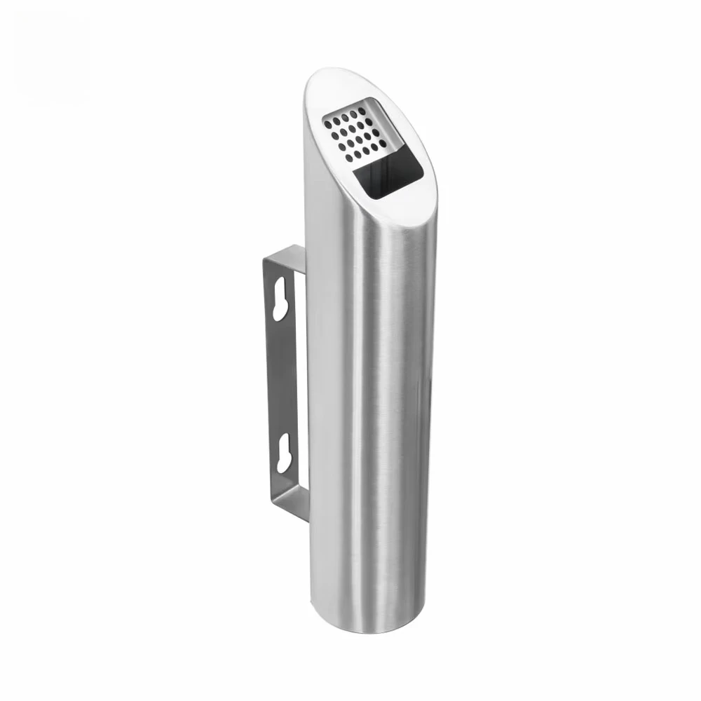 Stainless Steel Cigarette Butt Receptacle Street Cigarette Bin Key Locking Ashtray Luxury Ashtray Outdoor Wall-Mounted Ashtray
